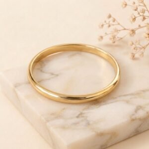 Polished Gold-Tone Stainless Steel Bangle