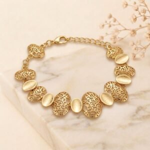 Stainless Steel Cutout Oval Link Bracelet